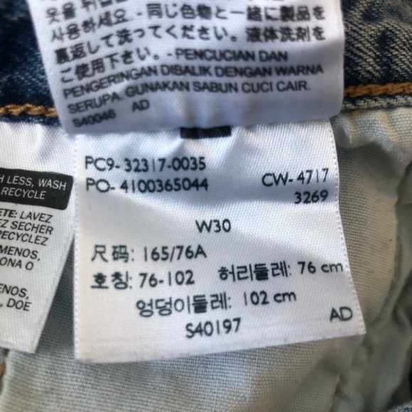 Levis 501 DENIM DISTRESSED SHORTS SIZE 30 WAIST HIGH RISE BUTTON FLY - Picture 11 of 12